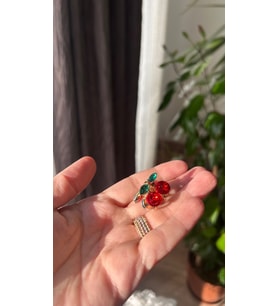 Kiraz taşlı mandal toka