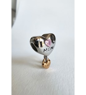 ÇELİK CHARM I LOVE MOM ÇİFT KALPLİ