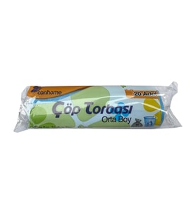 Canhome Mavi Orta Boy 55x60 Cm. 30 Litre Çöp Torbası Poşeti - 20 Adetlik Rulo
