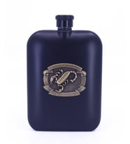 Akrep Kabartma Amblem Paslanmaz Çelik Cep Matarası - Hip Flask 7 OZ (Gümüş)