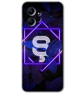 Redmi Note 12 4G Kılıf HD Desen Baskılı Kılıf - Dark Neon Yaprak Ş Harfi