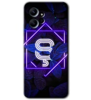 Redmi Note 12 4G Kılıf HD Desen Baskılı Kılıf - Dark Neon Yaprak Ş Harfi