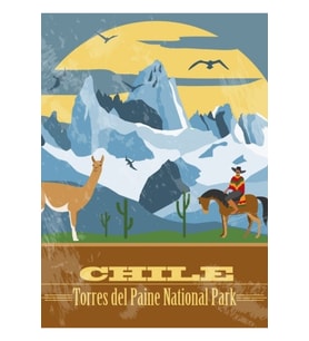 Patagonya Torres Del Paine Milli Parkı Arjantin Avustralya Dağları Şili Tablo Ahşap Poster Dekoratif