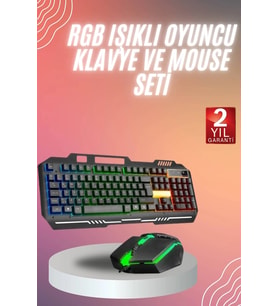 Rgb Işıklı Klavye Q Klavye Mouse Hediyeli