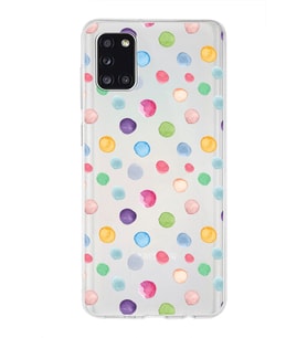 PrintiFy Samsung Galaxy A31 ile Uyumlu 1mm Slim Fit Water Color 6 Baskılı Şeffaf  Kılıf