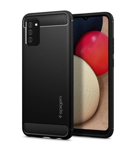 Spigen Galaxy F02s / M02s / A02s ile Uyumlu Kılıf Rugged Armor Matte Black
