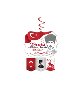 Asmalı Tavan Süs Beyaz 29 Ekim Cumhuriyet Bayramı