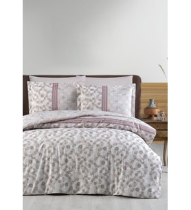 RANFORCE ÇİFT KİŞİLİK NEVRESİM TAKIMI EMBROİDERED (Lila)