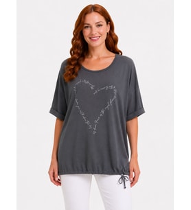Kadın Oversize Gri T-Shirt