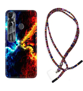 Tecno Spark 6 6 Go 8C 8 Pro 7 7 Pro Kılıf Boyun Asklı Rasta Silikon Red Blue Leon 1714