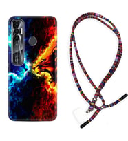 Tecno Spark 6 6 Go 8C 8 Pro 7 7 Pro Kılıf Boyun Asklı Rasta Silikon Red Blue Leon 1714