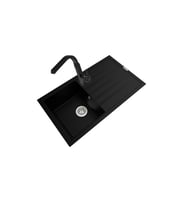 POLEX Cristalüx Granit Eviye P-03+Luxury Siyah