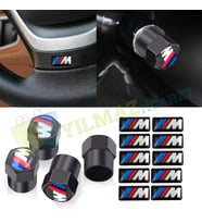 Bmw M Sibop Kapağı Siyah Metal Torpido Jant Direksiyon Vites Damla Etiket Sticker 4+10 Adet