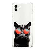 PrintiFy Samsung Galaxy A04e Uyumlu Kedi 3 Baskılı Şeffaf Köşe Korumalı Antişok Kılıf