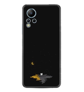 Infınix Note 12 Kılıf Silikon Desen Özel Seri Ay ve Kedi 1683