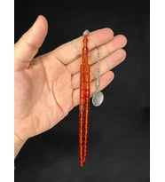 ATEŞ KEHRİBAR TESBİH AÇIK TURUNCU RENKLİ KESME KESİM 10,5MMX6MM T-663 (Çok Renkli)