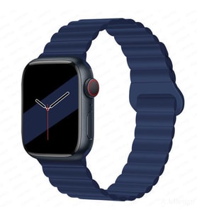 Cosmostech Akıllı Saat Watch için Uyumlu 42MM 44MM 45MM 49MM 1/2/3/4/5/6/se/7/8/ultra Magnetli Kordon ve Kayışı Açık Mavi(Siyah)