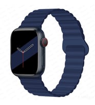 Cosmostech Akıllı Saat Watch için Uyumlu 42MM 44MM 45MM 49MM 1/2/3/4/5/6/se/7/8/ultra Magnetli Kordon ve Kayışı Açık Mavi(Siyah)