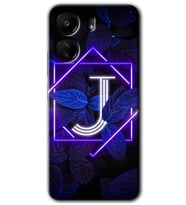 Xiaomi Redmi 13C Kılıf HD Desen Baskılı Kılıf - Dark Neon Yaprak J Harfi