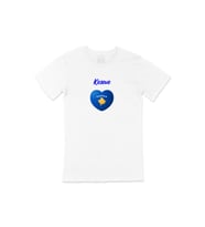 Kosova Bayraklı Kalpli Tişört (Beyaz)
