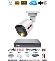 FURY Ip Güvenlik Kamera Seti 1 Kameralı Sesli 4mp Gece Renkli Su Geçirmez Ip5515s 320gb