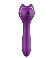 Fastieshop Çift Taraflı Kullanılabilir Klitoral Emiş ve İtme Hareketli Vibratör (Mor)