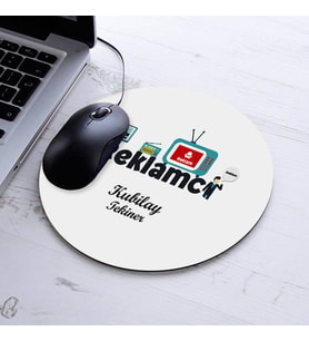 İsimli Reklamcı Temalı Yuvarlak Mousepad
