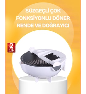 5 Fonksiyonlu Döner Süzgeçli Rende Ve Dilimleyici At