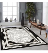 Eliana Home Dijital Baskı Yıkanabilir Kaymaz Taban Salon Halısı Ve Yolluk LNA0868-FNL78 (Siyah)