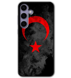Galaxy S24 Kılıf HD Desen Baskılı Kılıf - Black Ayyıldız