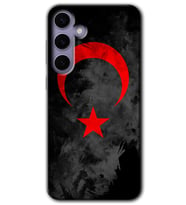 Galaxy S24 Kılıf HD Desen Baskılı Kılıf - Black Ayyıldız