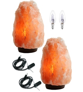 Doğal Himalaya Tuz Lambası 4-6 Kg, Açma Kapama Düğmeli Kablo ve Ampül ile (Krem)