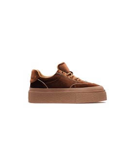 GUJA Kadın Deri Sneaker Ayakkabı 25k 25k330 Z Kahve Süet (Kahverengi)