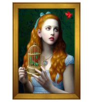 Kadın Motifli Kanvas Tablo 80 x 110 cm Gold Çerçeve