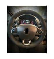 DİKİŞLİ DİREKSİYON KILIFI İTHAL SİYAH DERİ SİYAH DİKİŞLİ RENAULT CLİO İÇİN