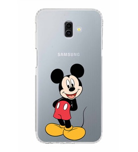 Samsung Galaxy J6 Plus  Kamera Korumalı Kapak Mickey Mouse Tasarımlı  Şeffaf  Kılıf