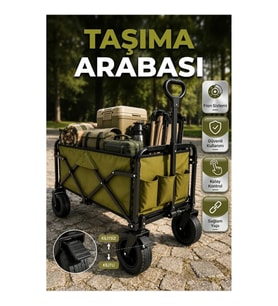 9 CM Kalın Tekerlekli Katlanabilir Çok Amaçlı Yük Taşıma Arabası