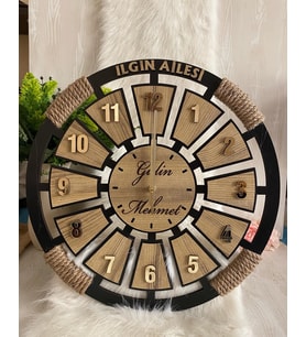 Lavinta54 Kişiye Özel Dekoratif Ahşap Duvar Saati