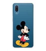Samsung Galaxy A02  Kapak Mickey Mouse Tasarımlı Şeffaf Silikon Kılıf