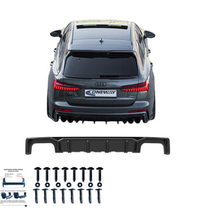 AUDI S6 / A6 S-Line C8 (Sedan-Avant) 2019-2023 Arka Difüzör / AUDI S6 / A6 S-Line C8 Makyajlı (Sedan-Avant) 2024+ Arka Difüzör (Siyah)