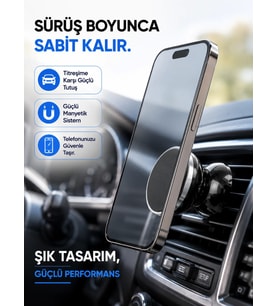 Mıknatıslı Araç İçi Telefon Tutucu Havalandırma Izgarasına Takımına Uygun
