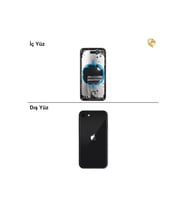 iPhone SE 2020 BOŞ Siyah Renk Arka Kapak Arka Cam Batarya Kapağı Lazer Kesim Kapak Pil Kapağı