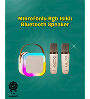 İki Mikrofonlu Renkli LED LED'li Karaoke Cihazı