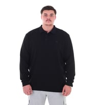 Erkek Büyük Beden 115-155 Kilo Arası İçin Uygun Uzun Kol Polo Yaka Mevsimlik Sweatshirt