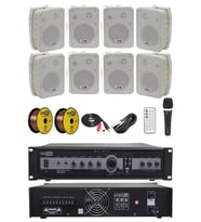 Lastvoice High Voice Paket-4 Bölgeli Anfi ve Duvar Hoparlör Ses Anons Sistemi Seti