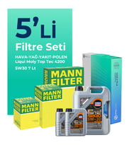 MANN BMW X6 40 Dizel Filtre Bakım Seti Liqui Moly Motor Yağlı (2014-2019) 5 Li