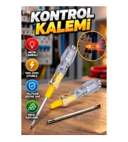 110V-220V Neon Lambalı Kontrol Kalemi – Yalıtkan Şeffaf Sap ve Nikel Kaplama
