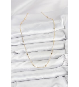 14K Gold Renk Minik Top Zincirli Kadın Kolye (CM) (Standart)