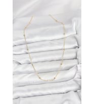 14K Gold Renk Minik Top Zincirli Kadın Kolye (CM) (Standart)