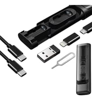 60W Bas Aç Type-C,Şarj,Micro USB Hızlı Şarj Data Kablo Seti Destekli 5'i 1 Arada Seyahat Kablo Seti Kompakt Seyahat Kiti